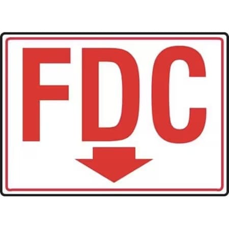 Accuform FDC (Red On White With Arrow), Engineer Grade Reflective Aluminum, 7 in x 10 in MEXG543RL